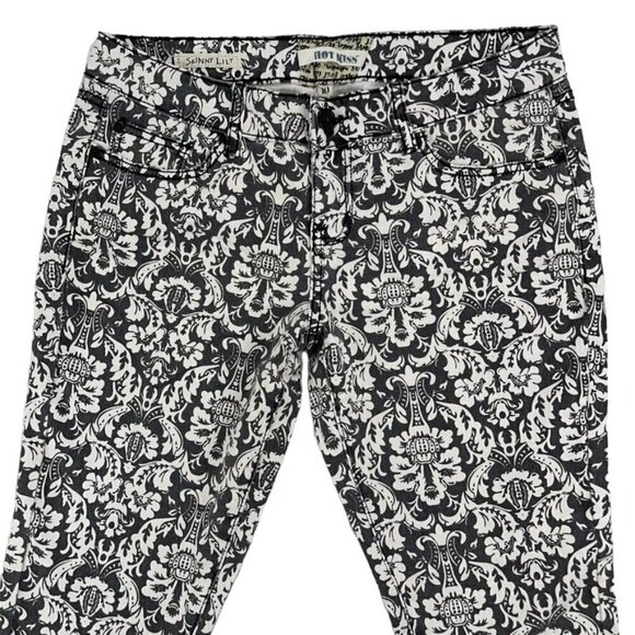 Hot Kiss SIZE 10 Skinny Lily Acanthus/Tapestry Victorian Pattern Low Rise Jeans - Picture 2 of 7